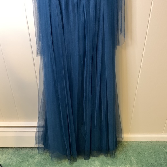 Jenny Yoo Annabelle Blue Bridesmaid Convertible Long Maxi Formal Dress Size 10 - Picture 4 of 12